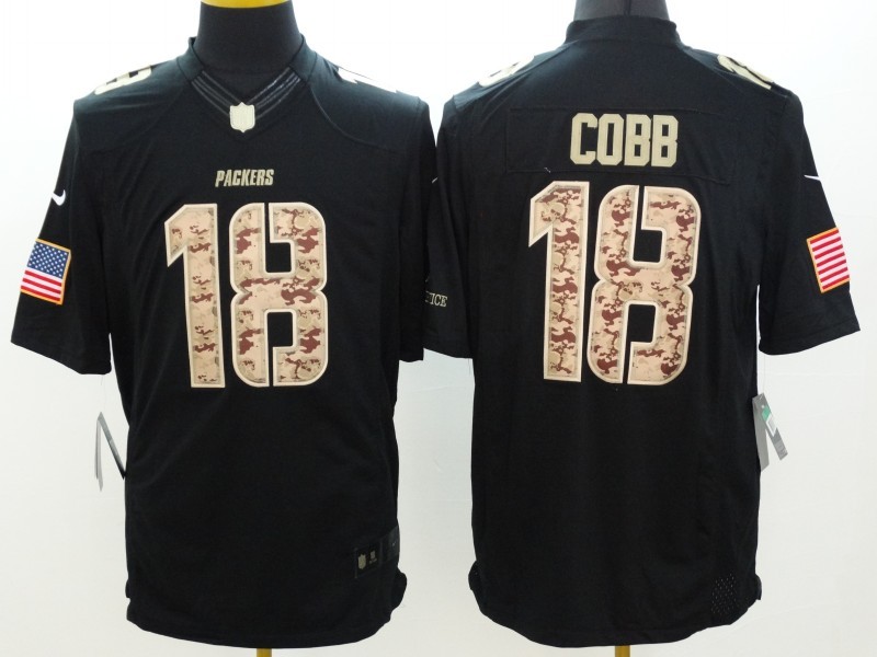 Men's Green Bay Packers Randall Cobb #18 Black Jersey